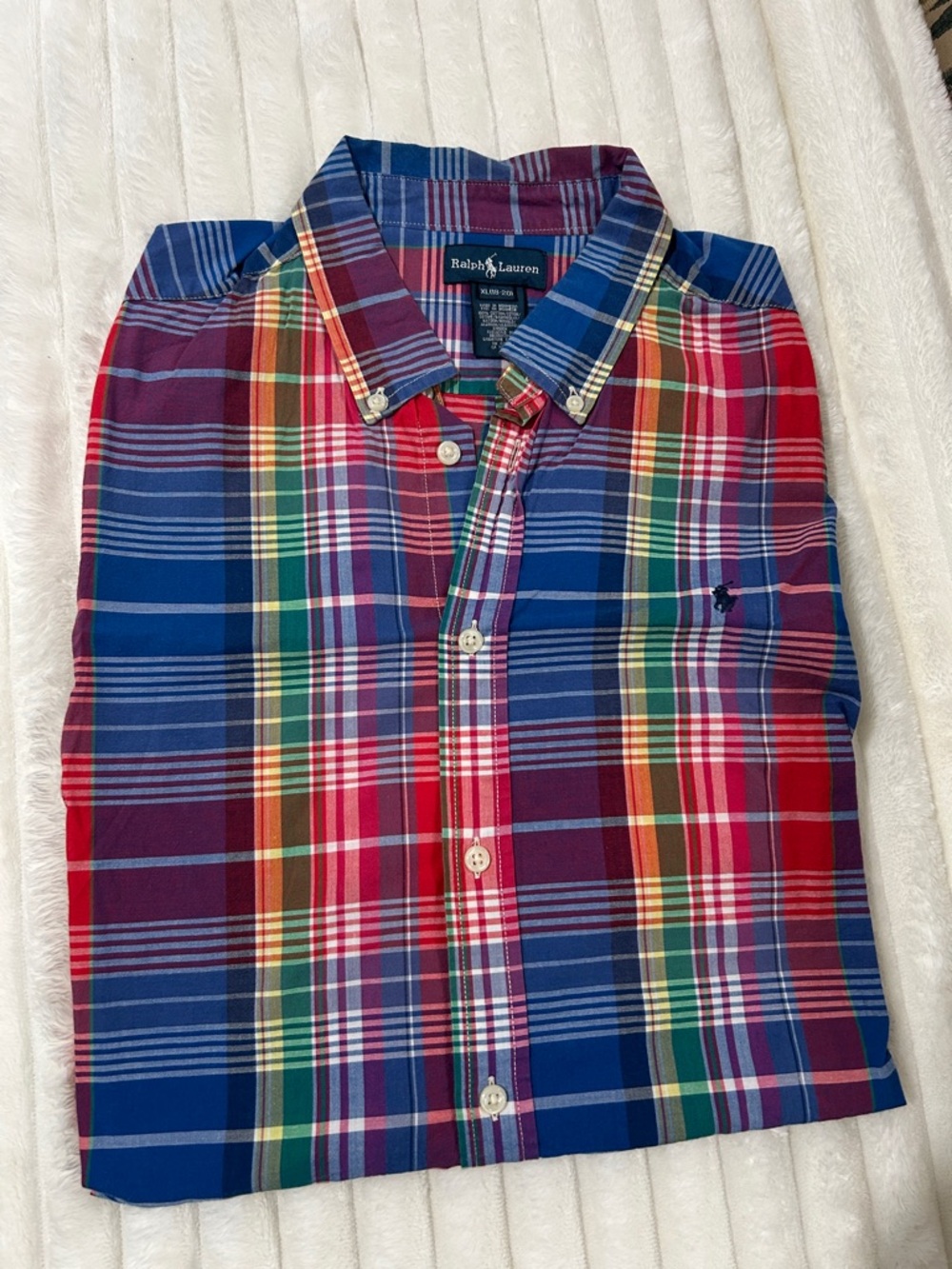 Ralph Lauren Red, Blue, Green Plaid Button-Down Shirt